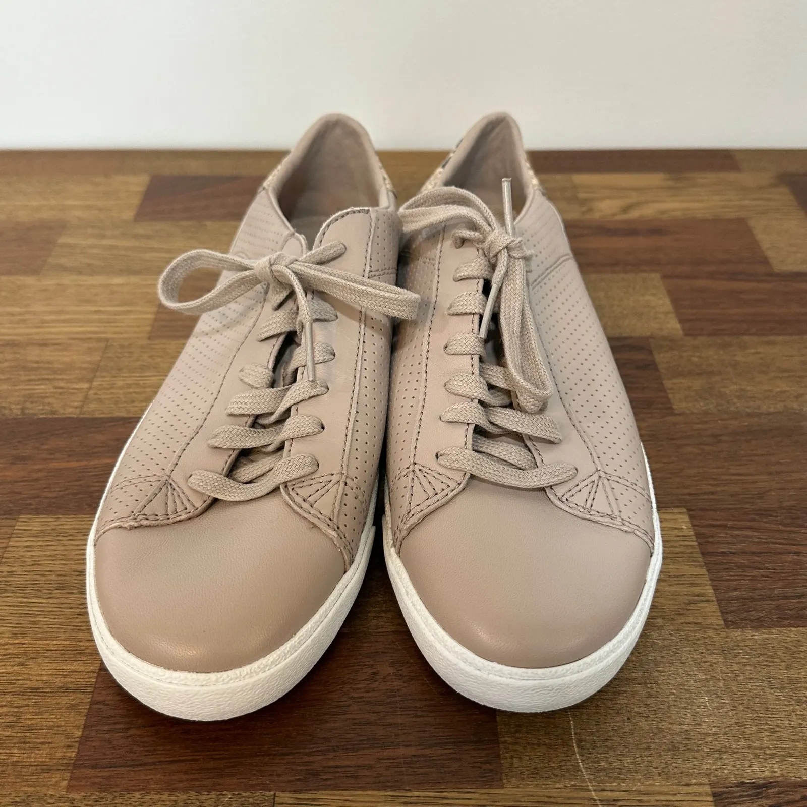 Cole Haan Womens Carrie Sneakers 8.5 Taupe Leather Snake Low Top Trainer Lace Up - Image 7