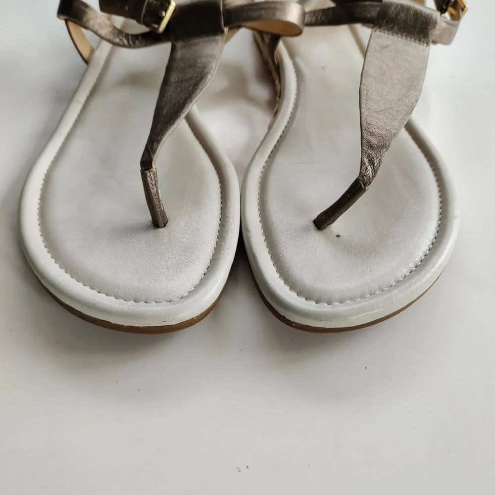 Cole Haan Grove Sandal Gunsmoke Metal Leather Espadrilles Thong Sandals Shoe 11B - Image 4