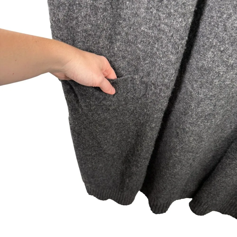 10 Days Amsterdam Grey Open Front Duster Cardigan Sweater Merino Wool Womens XS Gray - Image 2