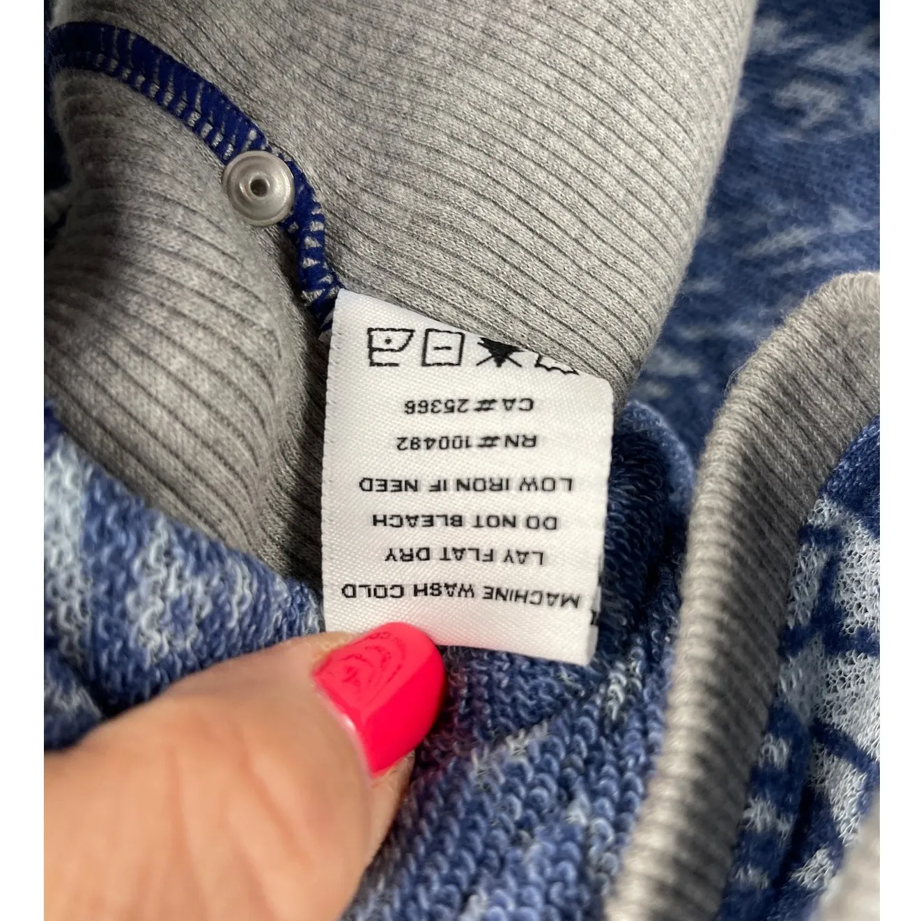 Neon Buddha Hooded Lightweight Gray & Blue Draped Front Cardigan Size Small - Image 11