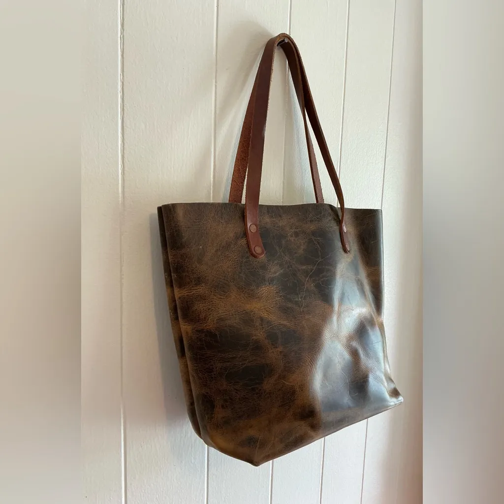 A Very Rare Beautiful KMM Co. Leather Brown large Tote Handbag Tote Bag - Image 3