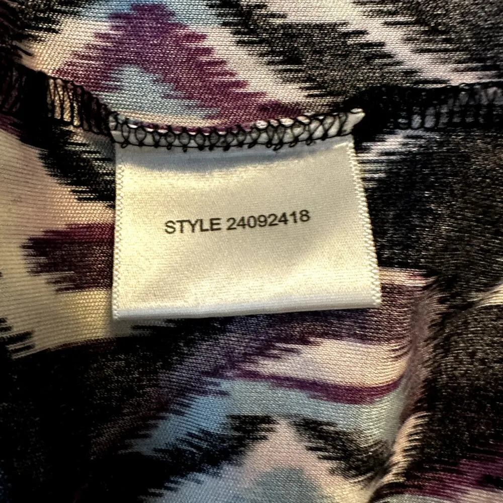 Tory Burch 100% Silk Dress Long Sleeve V-Neck Diamond Heart Print Multi Medium - Image 4