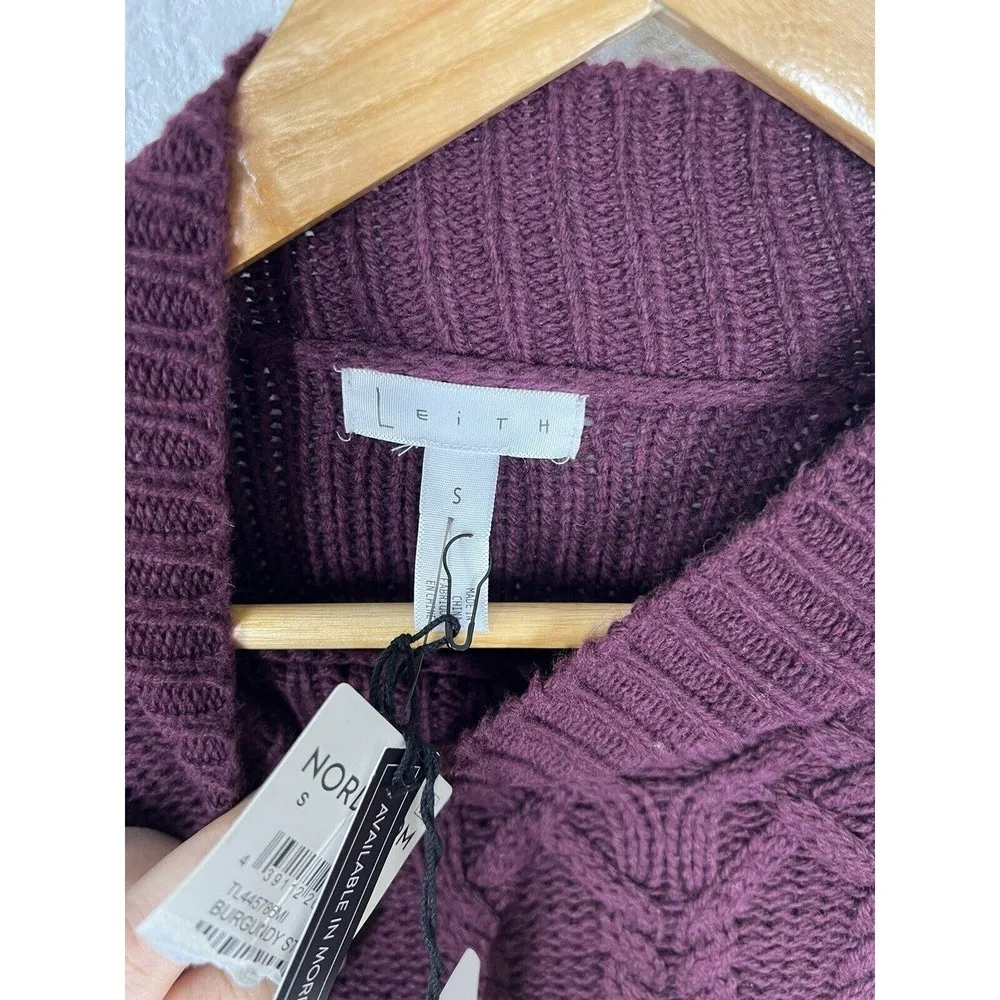 Leith Cable Knit Fringe Sweater - Image 4