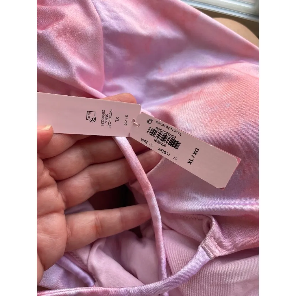 Victoria's Secret Swim VS Scoop One-Piece Swimsuit tie dye pink size XL New - Image 4