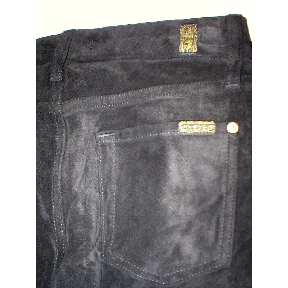 New Womens 24 Black 7 for all mankind Jeans Pants USA Sueded Skinny Soft NWT - Image 10