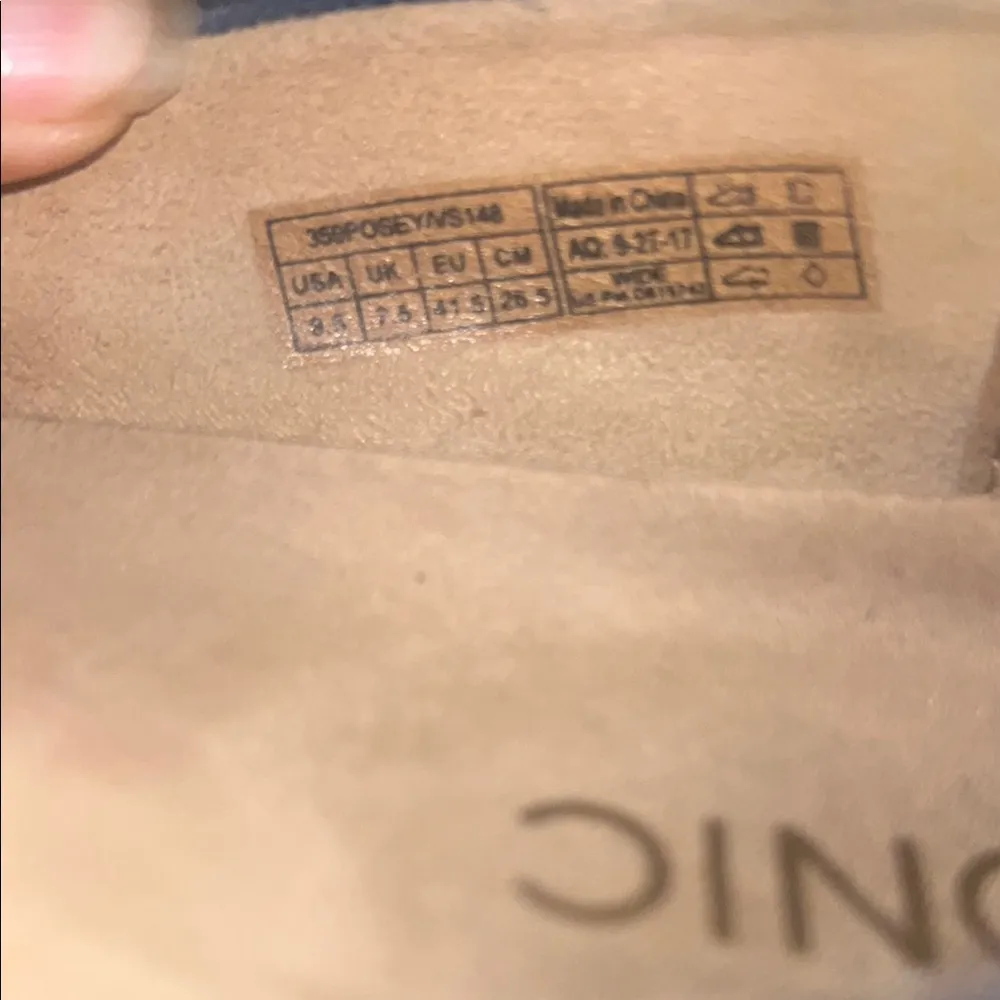 Vionic Posey Flats Navy Leather Suede Pointed Toe Perforated Shoes Size 9.5 W - Image 5