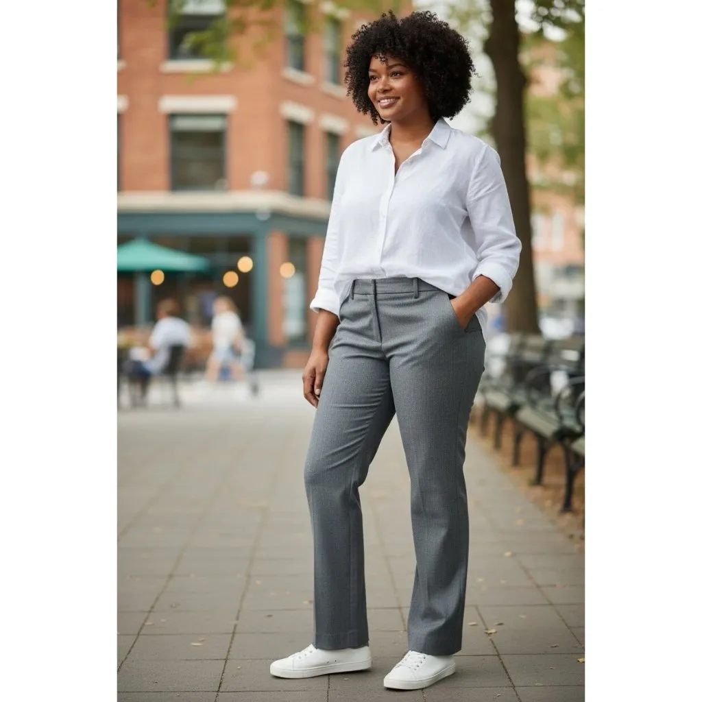 Express Design Studio Editor Mid-Rise Dress Pants Gray Size 2R - Image 2