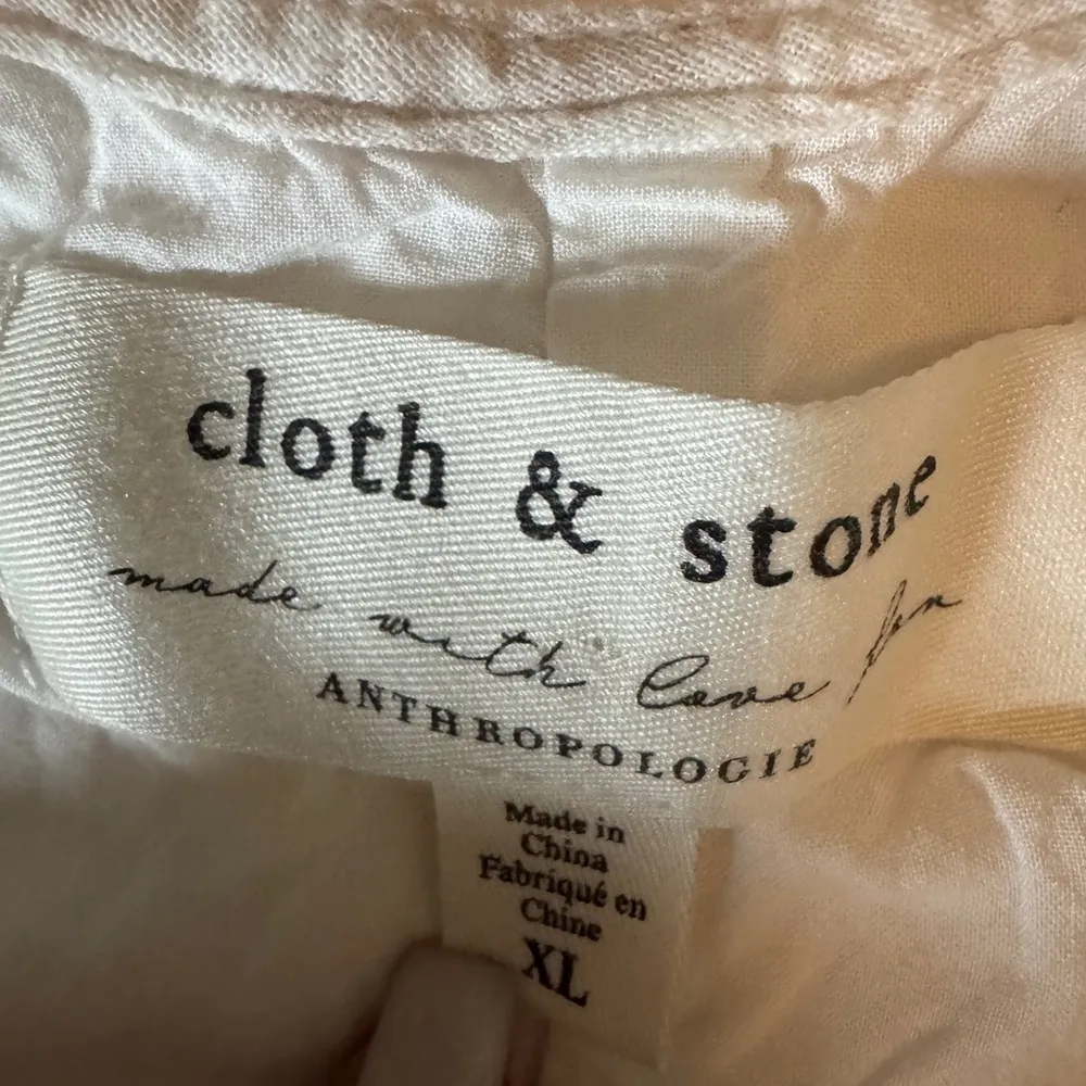 Cloth and Stone 100% Cotton Tie Back High Low Striped  Dress White/Pink S XL F18 - Image 11