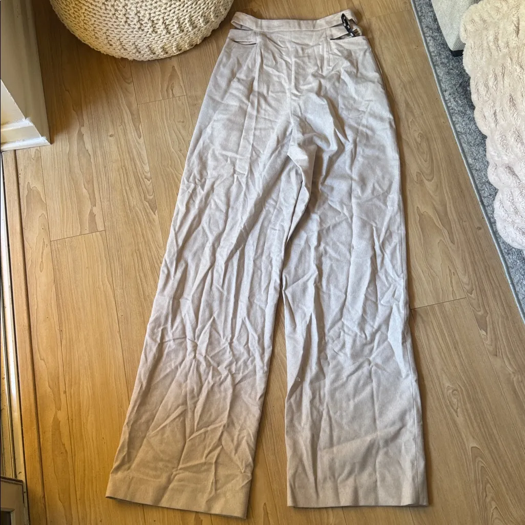 nisse Wide Leg Wool Tan Pants for Women Size 2 - Image 4