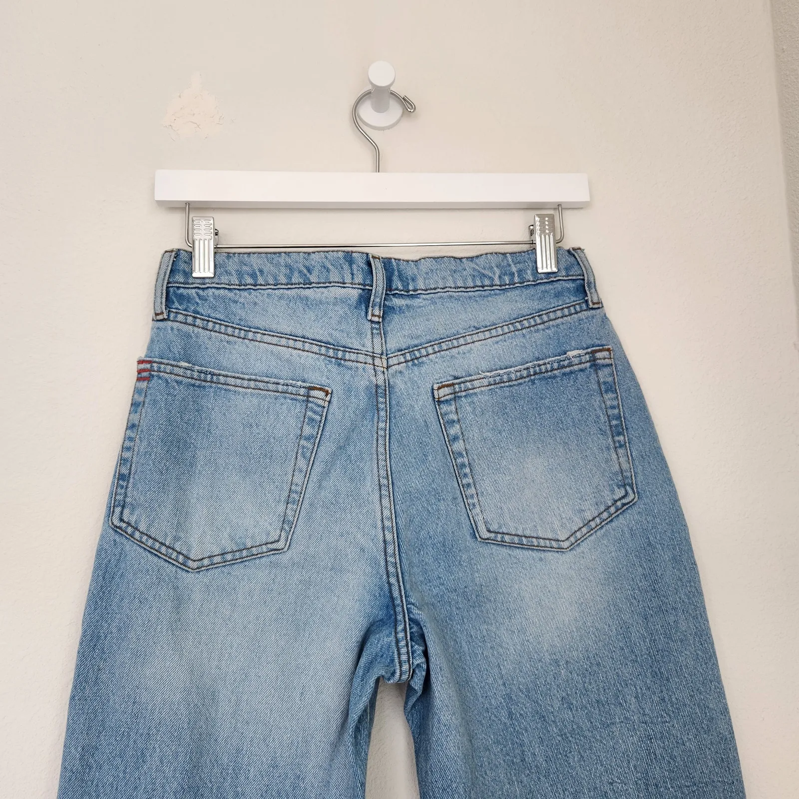 Urban Outfitters BDG Ripped Jeans Slim Straight Light Wash High Rise Cutoff 26 - Image 4