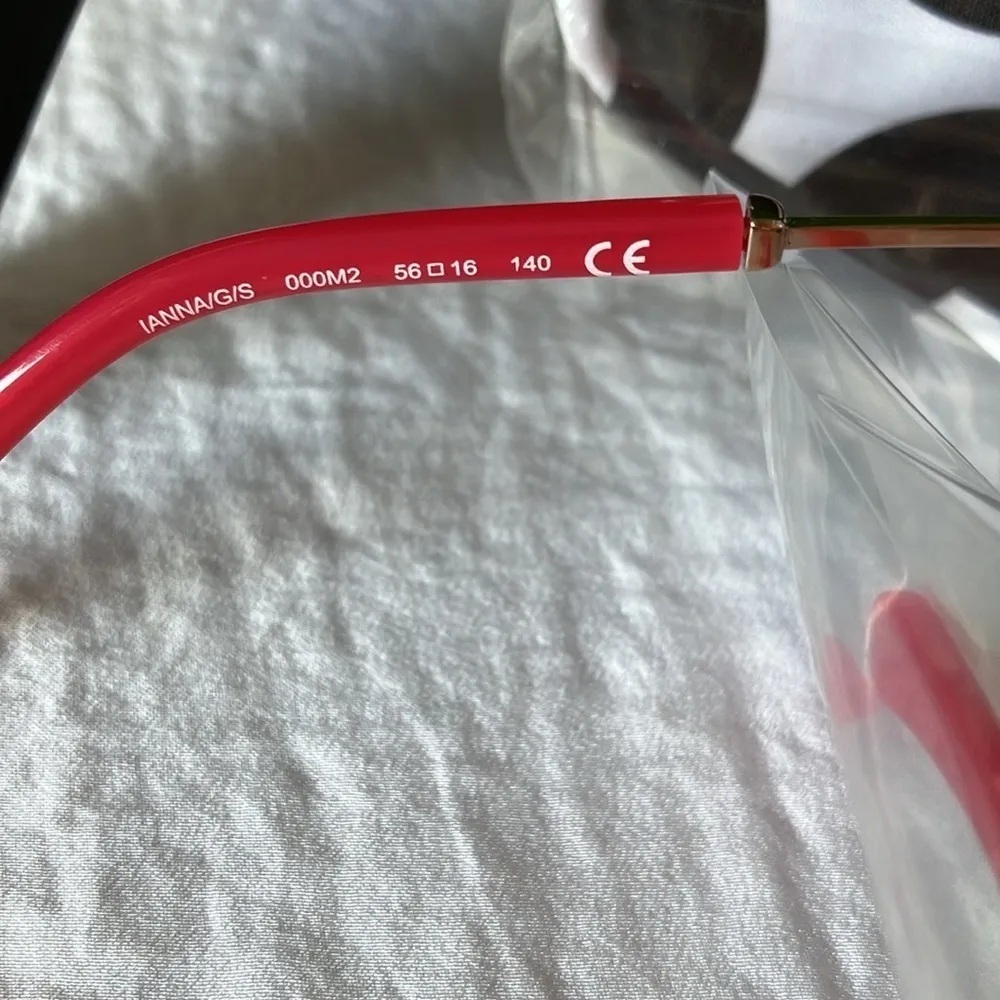 Kate Spade: Pink/Gold Tone Wire IANNA Cat Eye Sunglasses - Image 4