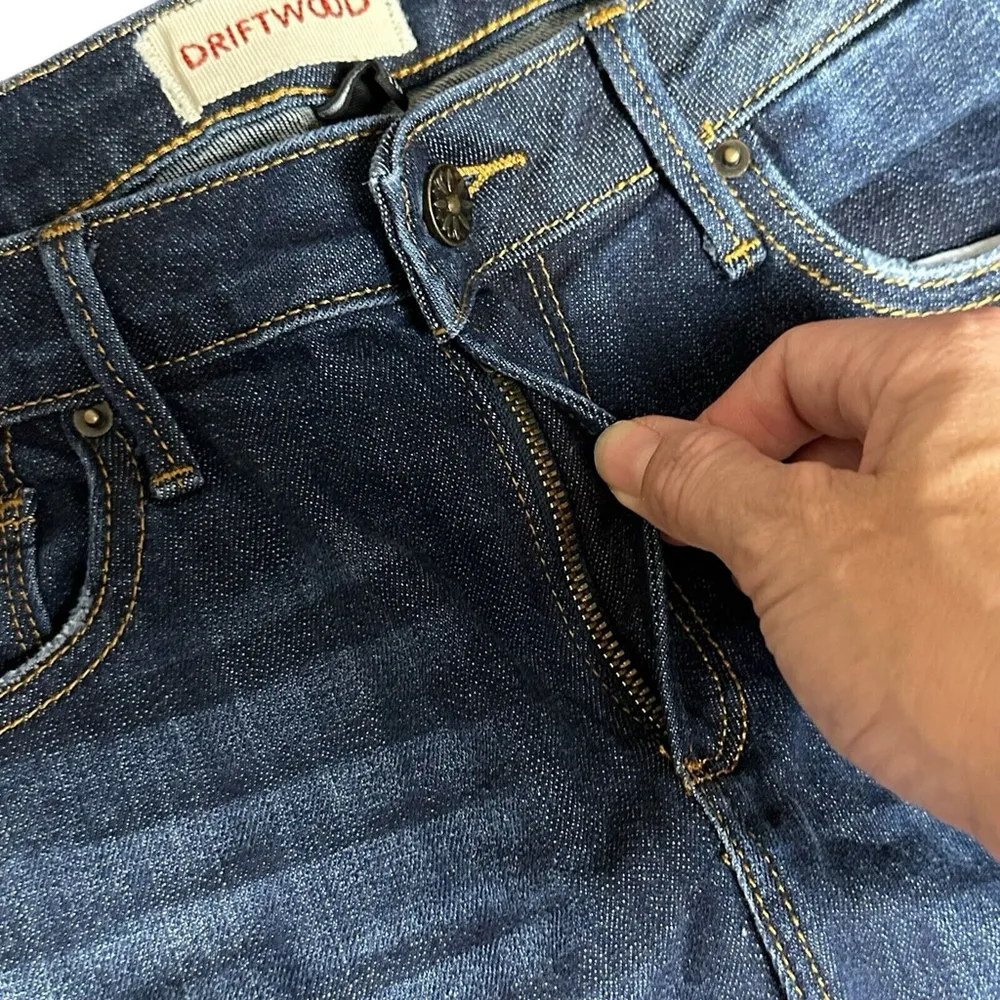 DRIFTWOOD JACKIE Mid Rise Womens 28 Blue Western Studded Stretch Jeans Raw Hem - Image 5