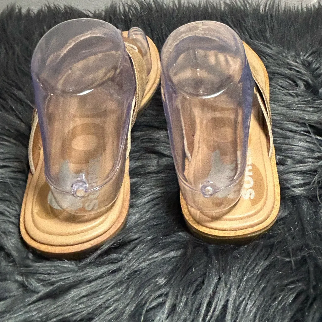 SOREL Ella II Leather Flip Women's Velvet Tan Gum Brown Sandals Size 8 - Image 8
