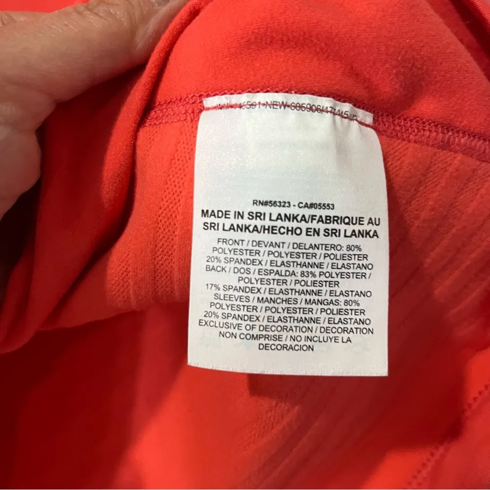 NIKE WOMEN'S Dri FIT Coral Peach Pink 1/2 ZIP UP LONG SLEEVE SHIRT Small Ribbed - Image 5