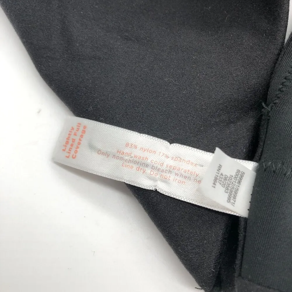 Cacique Lightly Lined Full Coverage Bra Black Nylon/Spandex 38D - Image 4