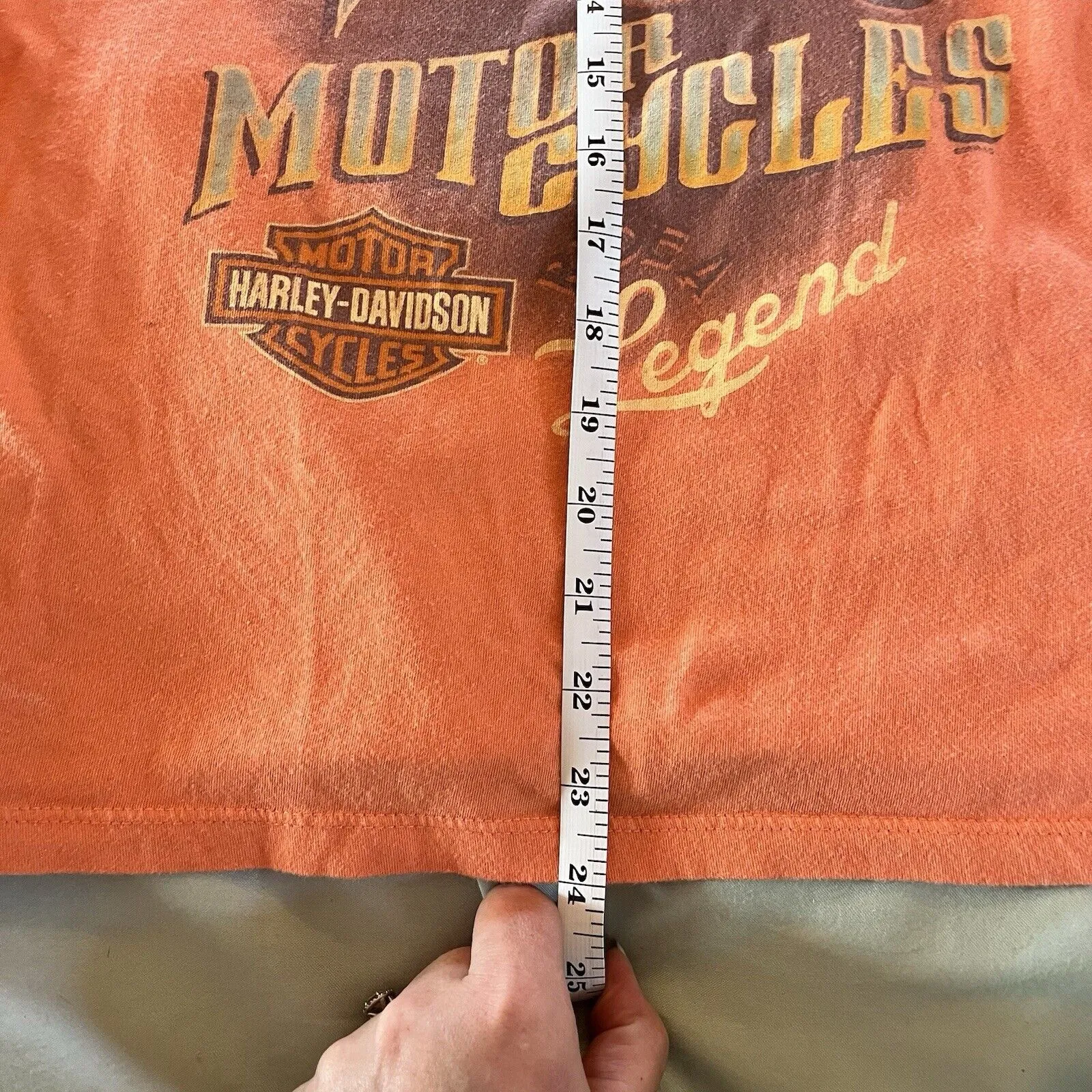 Harley Davidson Motorcycles Orange Orlando Florida Tank Top Size Large - Image 3