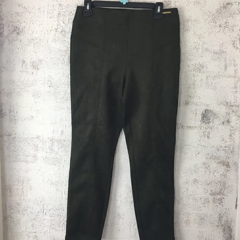 Andrew Marc #250 OLIVE Green Vegan Suede Pants - Image 3