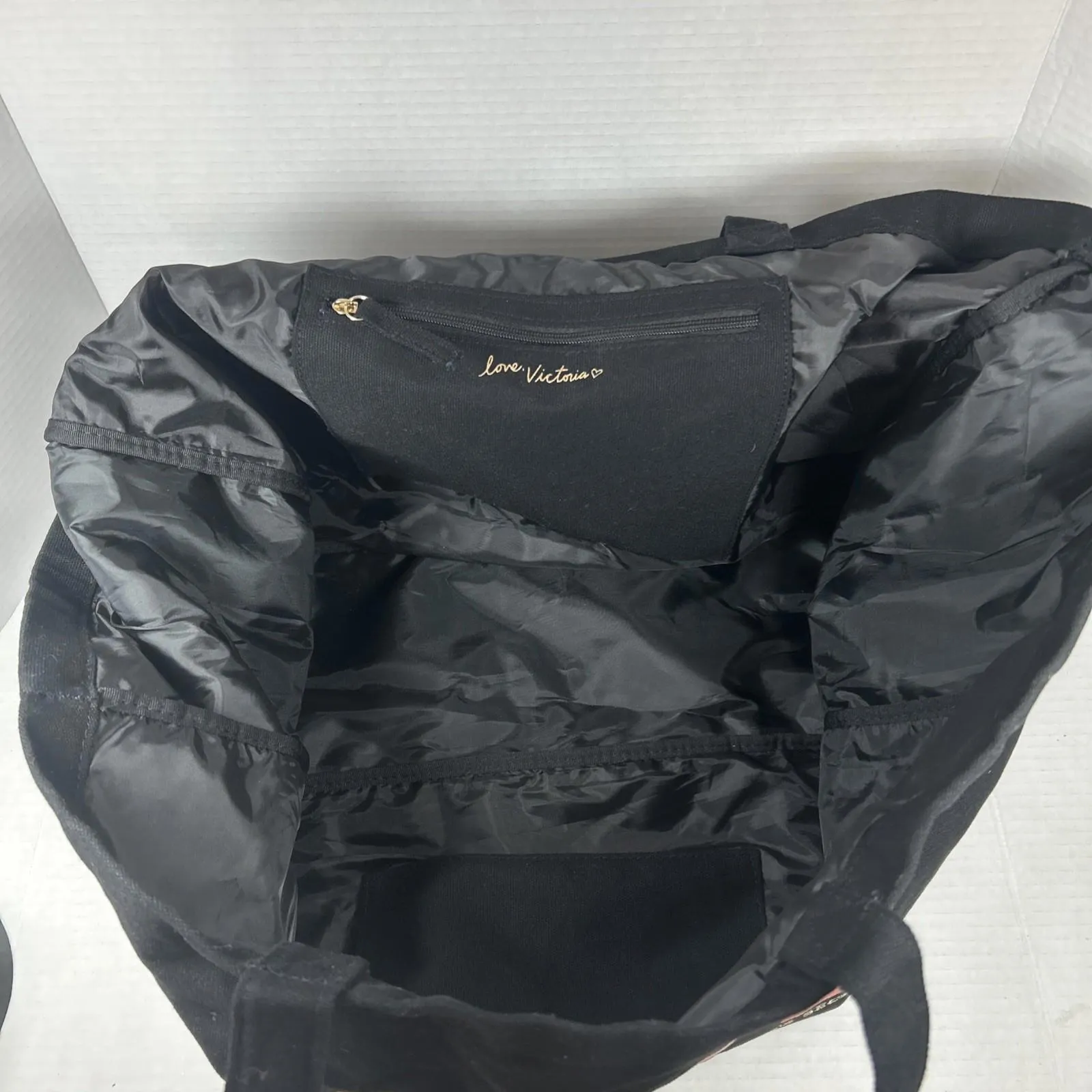 Victoria Secret Black Tote with Love in Red Sequins, Large - Image 6