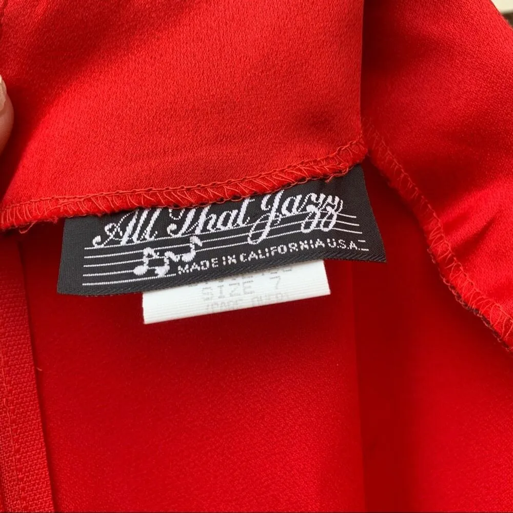 Vintage 80s Red All That Jazz wiggle dress belted ruched hips Size 7 - Image 9
