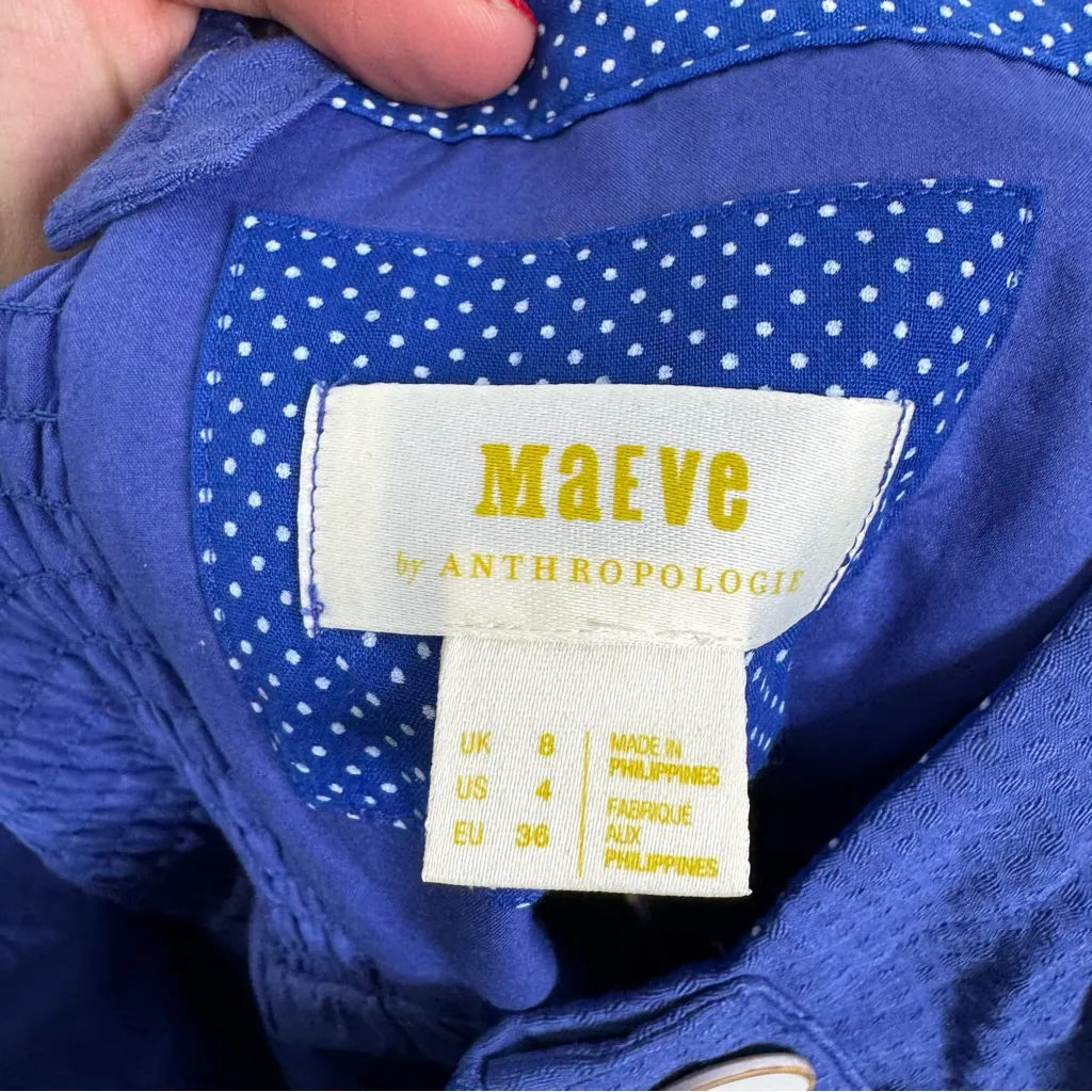 Maeve by Anthropologie Rosemary Blue Midi Dress Size 4 - Image 4