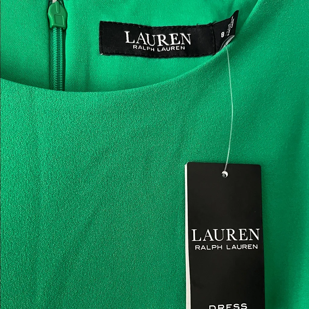 NWT Ralph Lauren Black Label Long Maxi Gown Dress Sleeveless Kelly Green Size 8 - Image 4