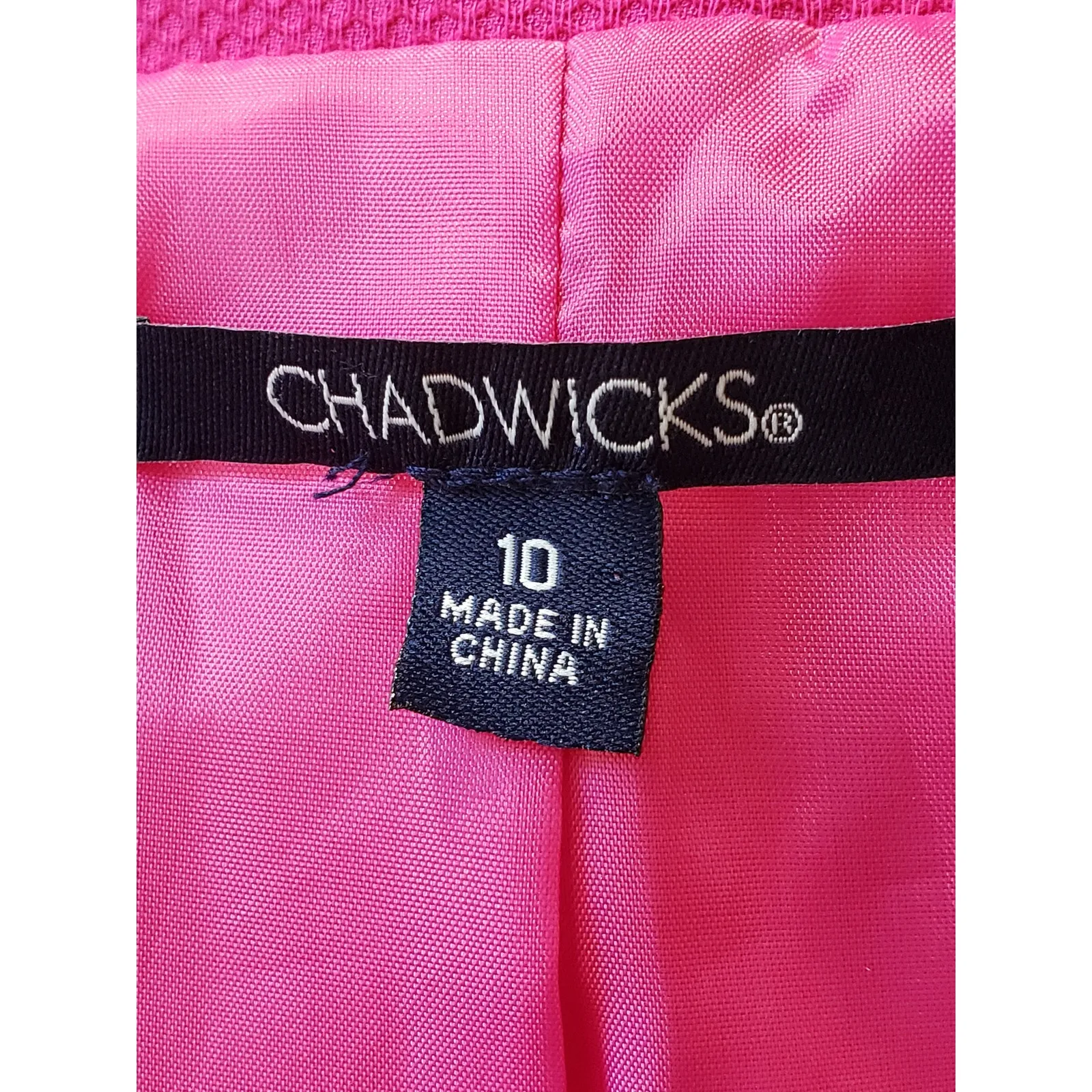 Chadwicks Jacket Women's Size 10 Pink Poplin Lined Cotton Long Sleeve Hook & Eye - Image 4