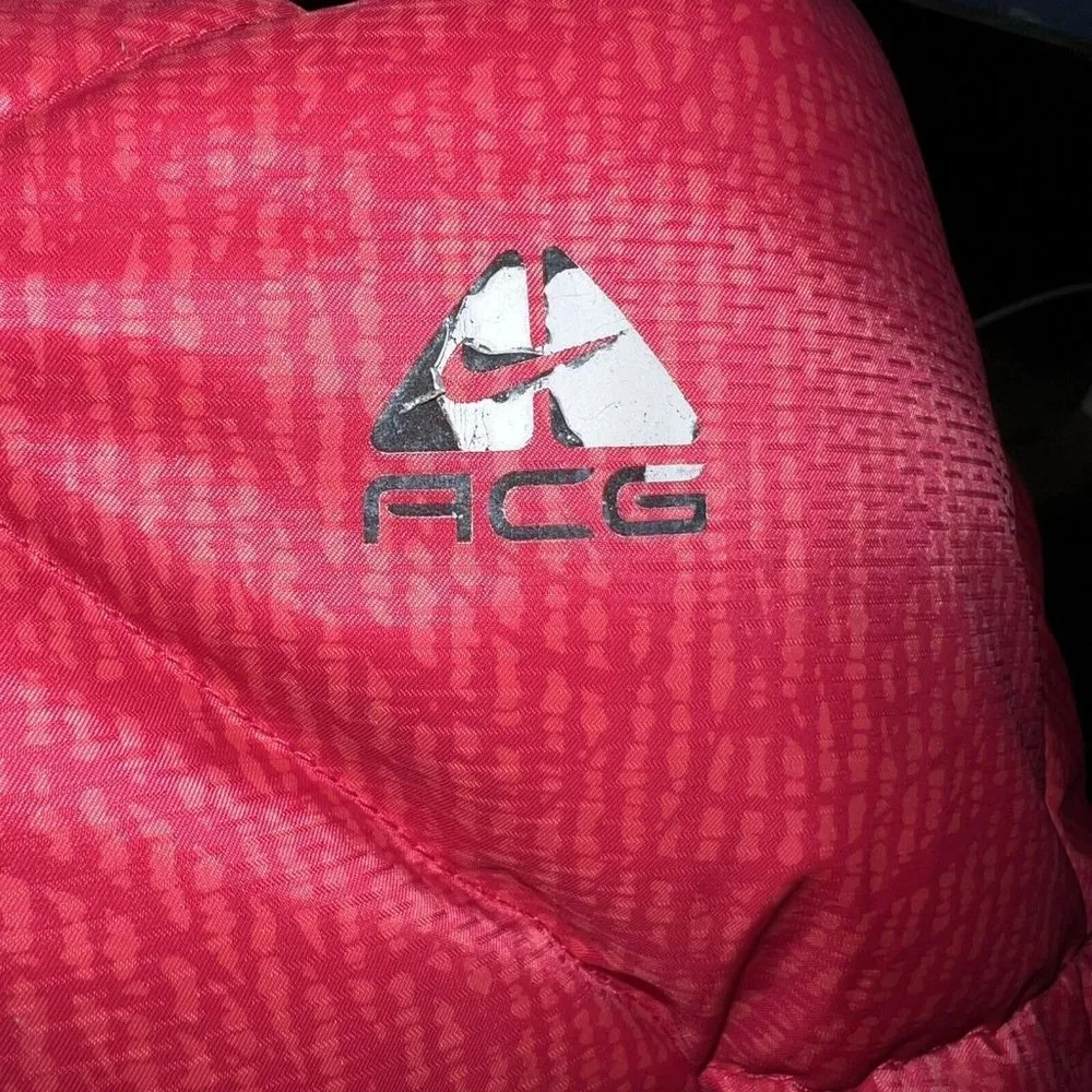 Nike ACG 3 Outer Layer Womens Pink Puffer Winter Coat SZ S Barbiecore Down Hood - Image 8