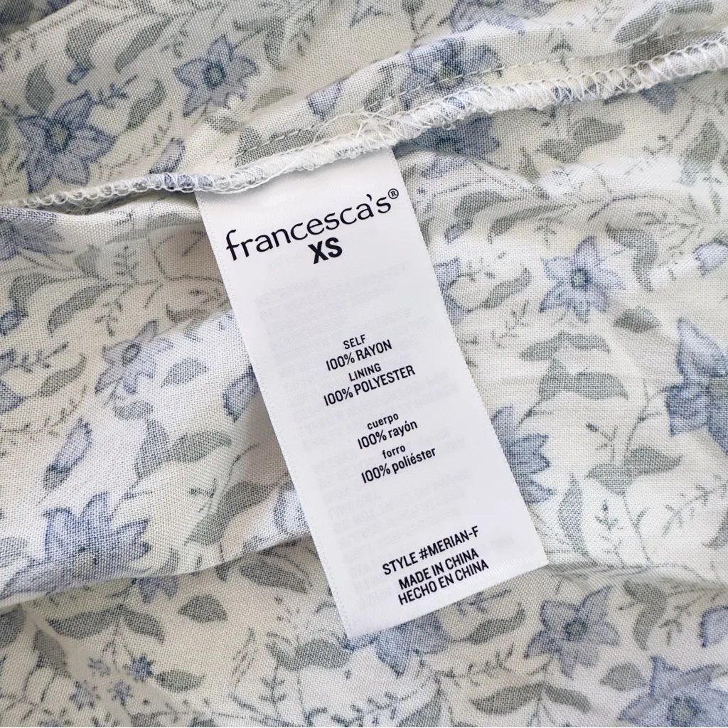 NEW Francesca’s Rosemary Off Shoulder Smocked Midi Dress Blue Size XS - Image 13