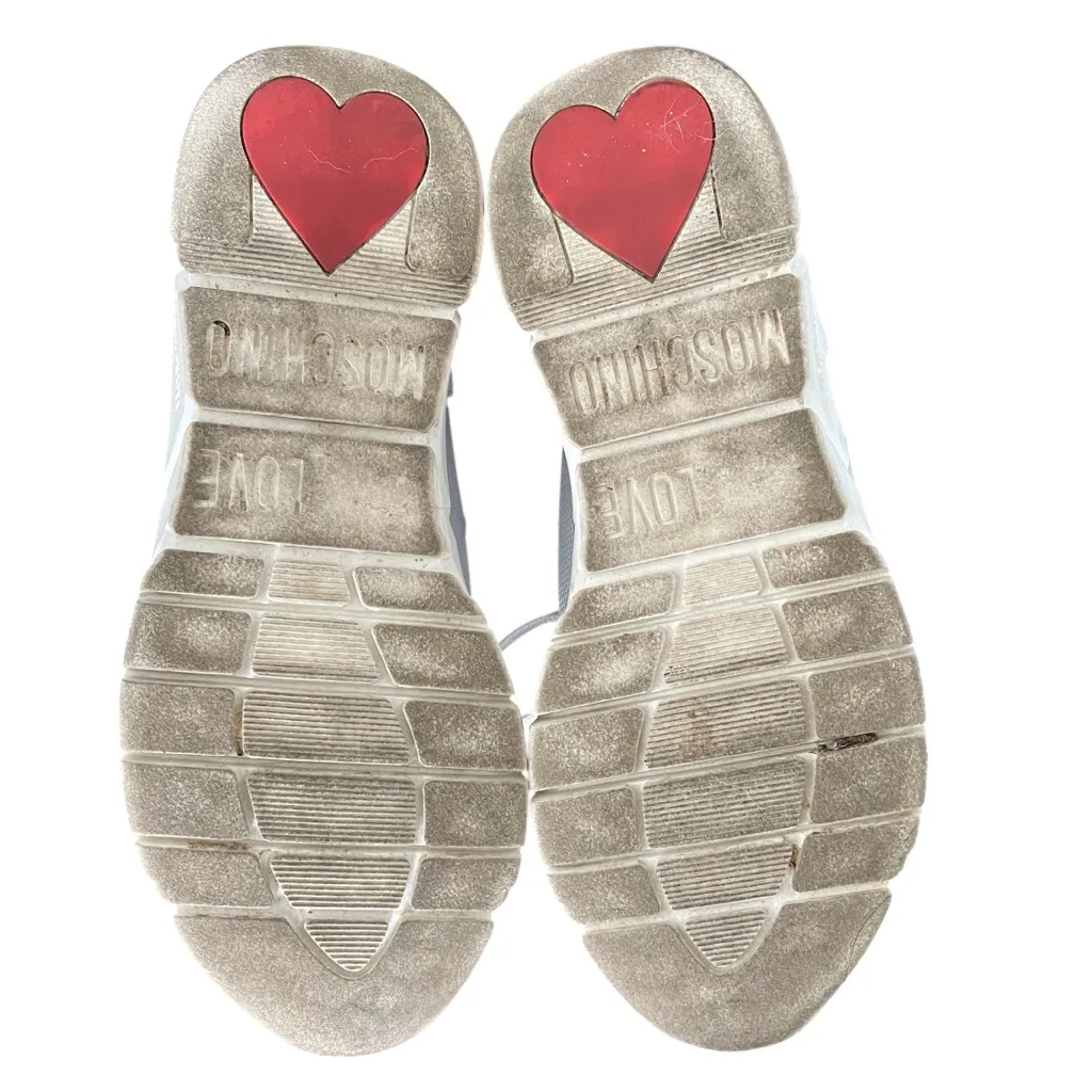 Love Moschino Heart Chunky Trainer Sneakers White Silver EU40 - Image 8
