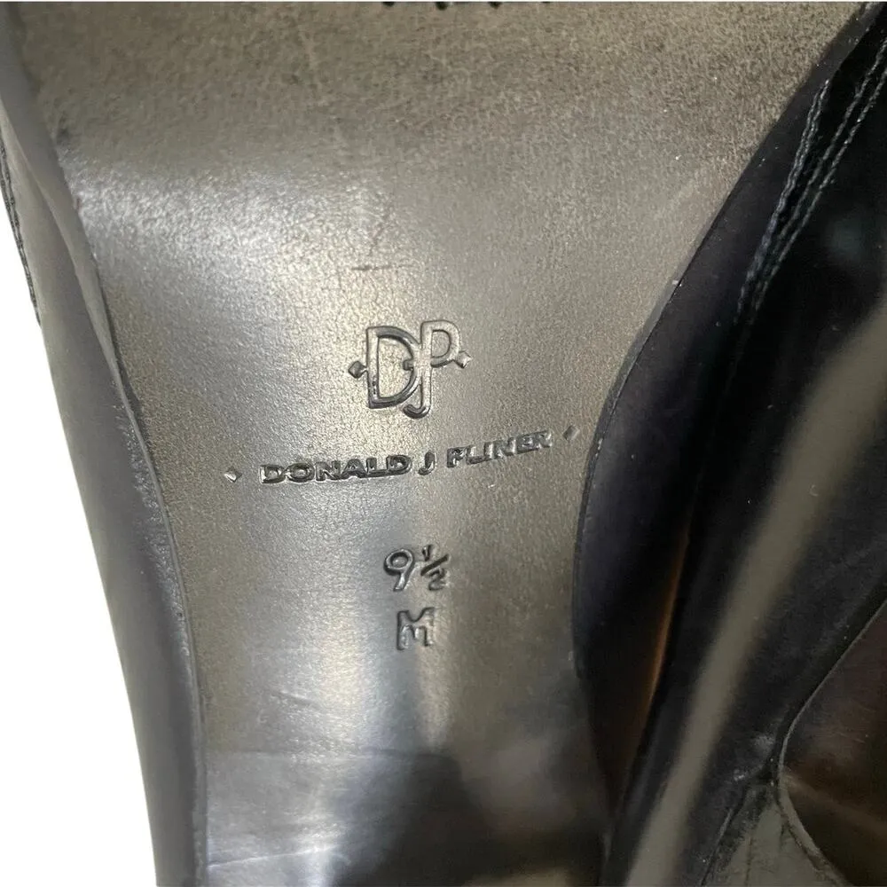 y2k Donald J. Pliner Black Satin & Embroidered Mules w/ Kitten Heel Size 9.5 - Image 9