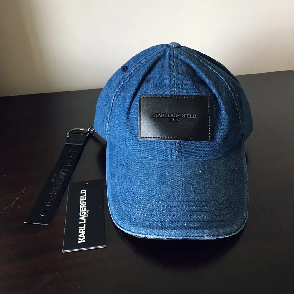 Denim Baseball Cap With Logo Keychain, NWT - Image 4