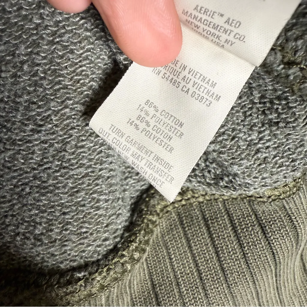 Aerie  Half Zip Pullover Sweatshirt – Size Large – Green - Image 3