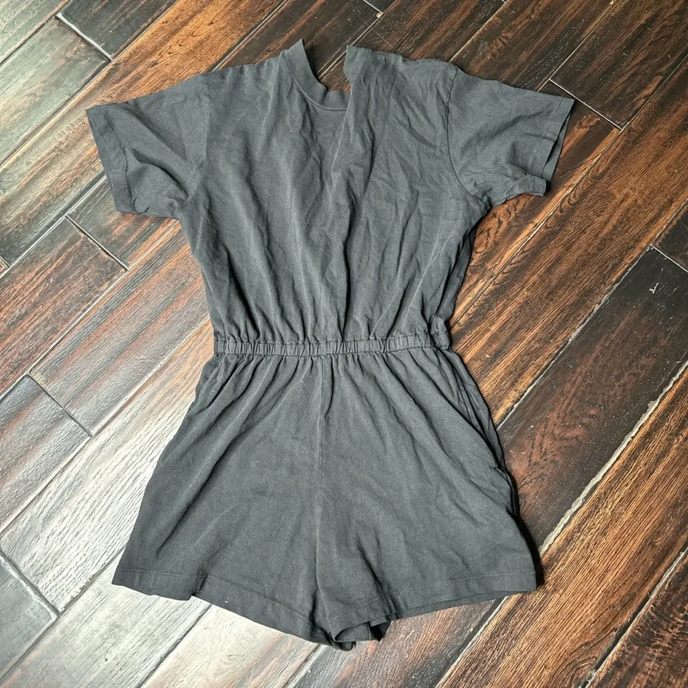 Crewneck one piece romper summer beach casual basic 100% cotton INDIE shorts top - Image 5