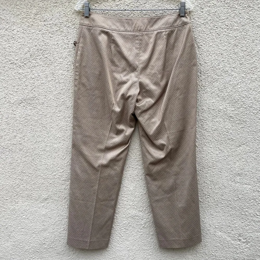 Talbots Jacquard Diamond Slacks 6P Gold Tan Ivory White - Image 9