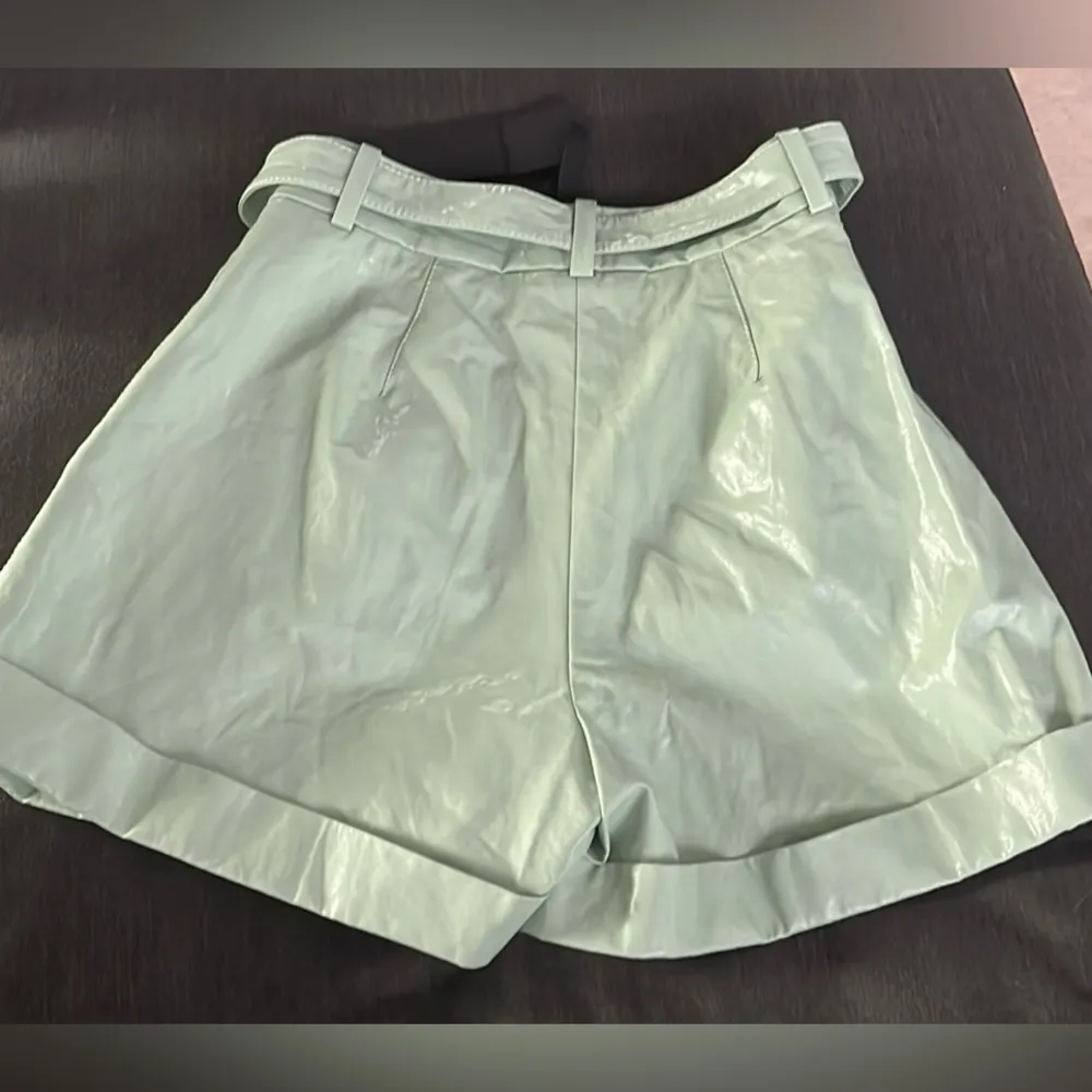 Pinko Faux Leather Bonnie Shorts Size 38 XS - Image 3