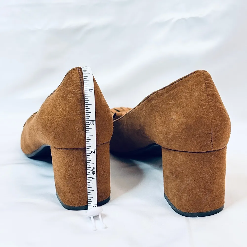 Suede Annette Heeled Moccasin Loafers - Whiskey/Brown - 7 - Image 5