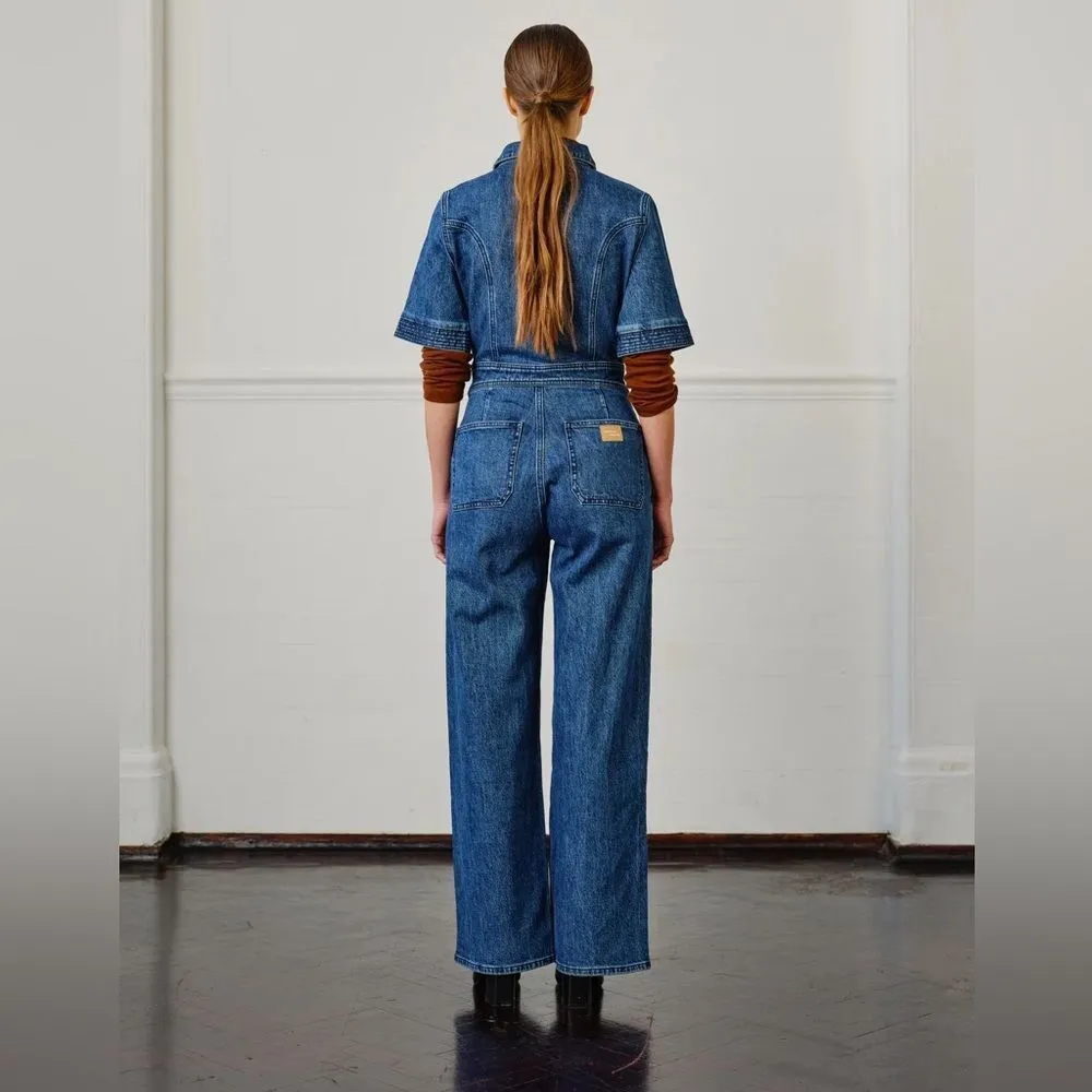 NEW Anthropologie Seventy + Mochi Elodie Denim Jumpsuit Size 2 - Image 8