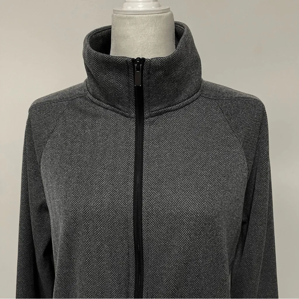 C9 by Champion Herringbone Fleece Zip Up Jacket (Gray) - Image 6