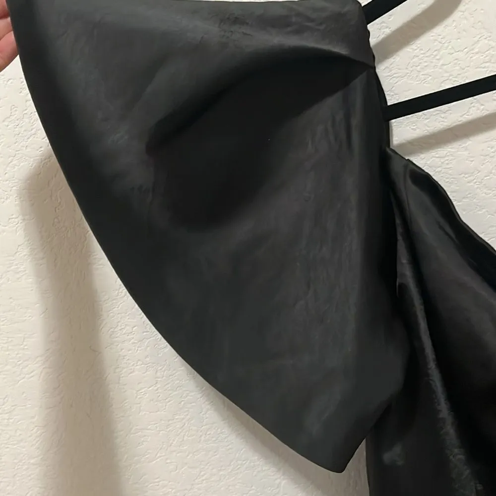 Free People x Fame and Partners Cara One-Shoulder Dress Black Ruffle, Size 6 - Image 7