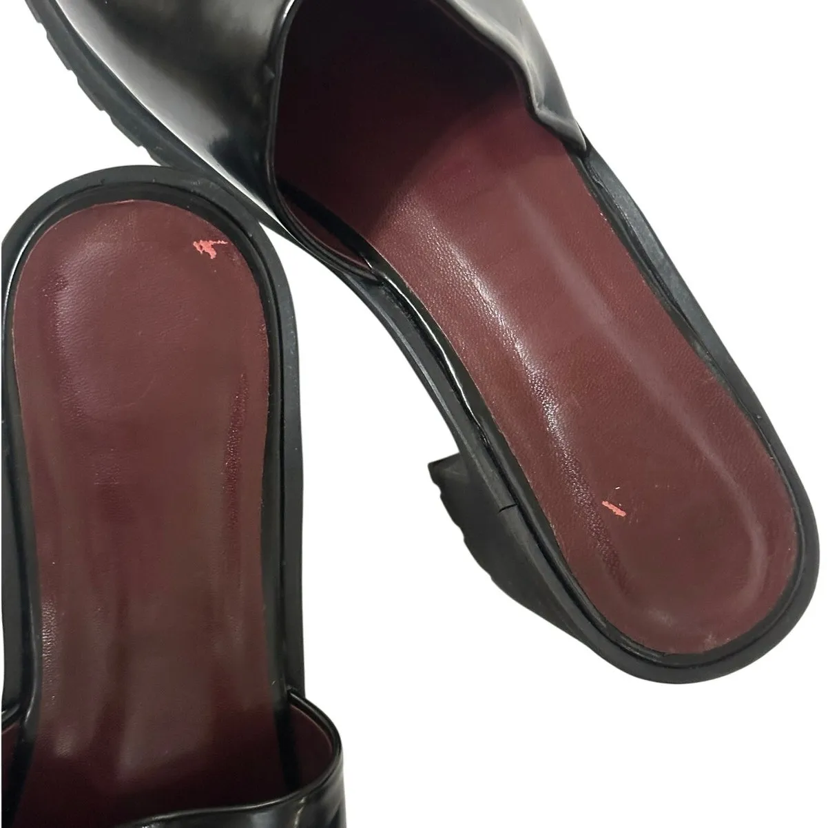 STAUD Sandals Black Leather Amber Platform Block Heel - Image 3