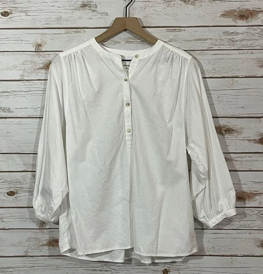 Wilfred Free X Aritzia Linen Blend Half Button-up Blouse - White - XS - Image 12