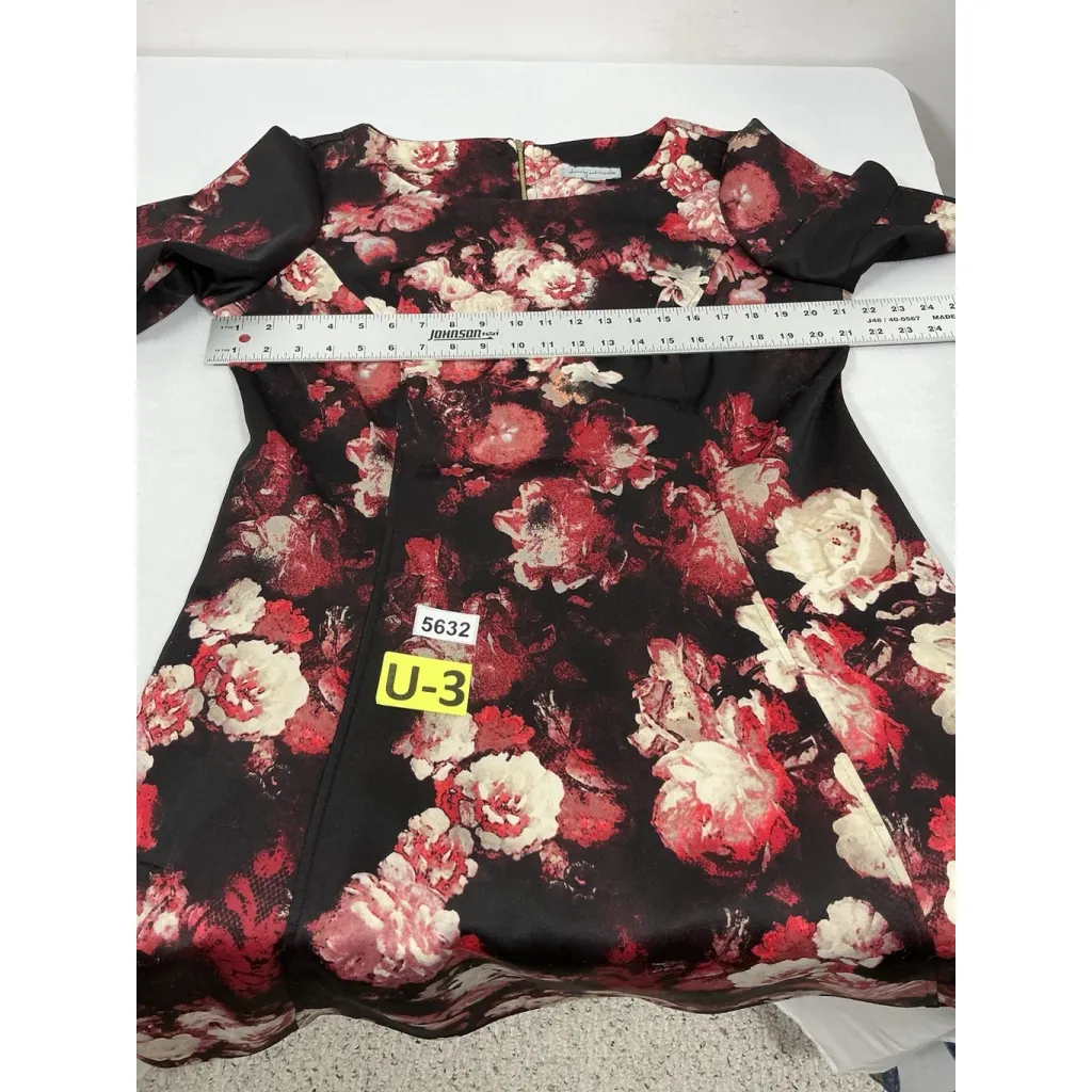 Womans Danny & Nicole Fit & Flare Midi Dress 16 W Floral Short Sleeve Back Zip - Image 6