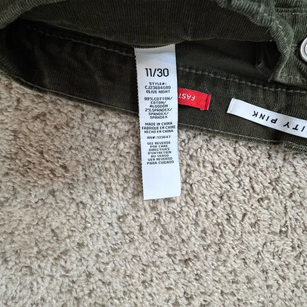 Olive Corduroy Wide Leg Raw Hem pants 11/30 minimalist everyday denim jeans - Image 6