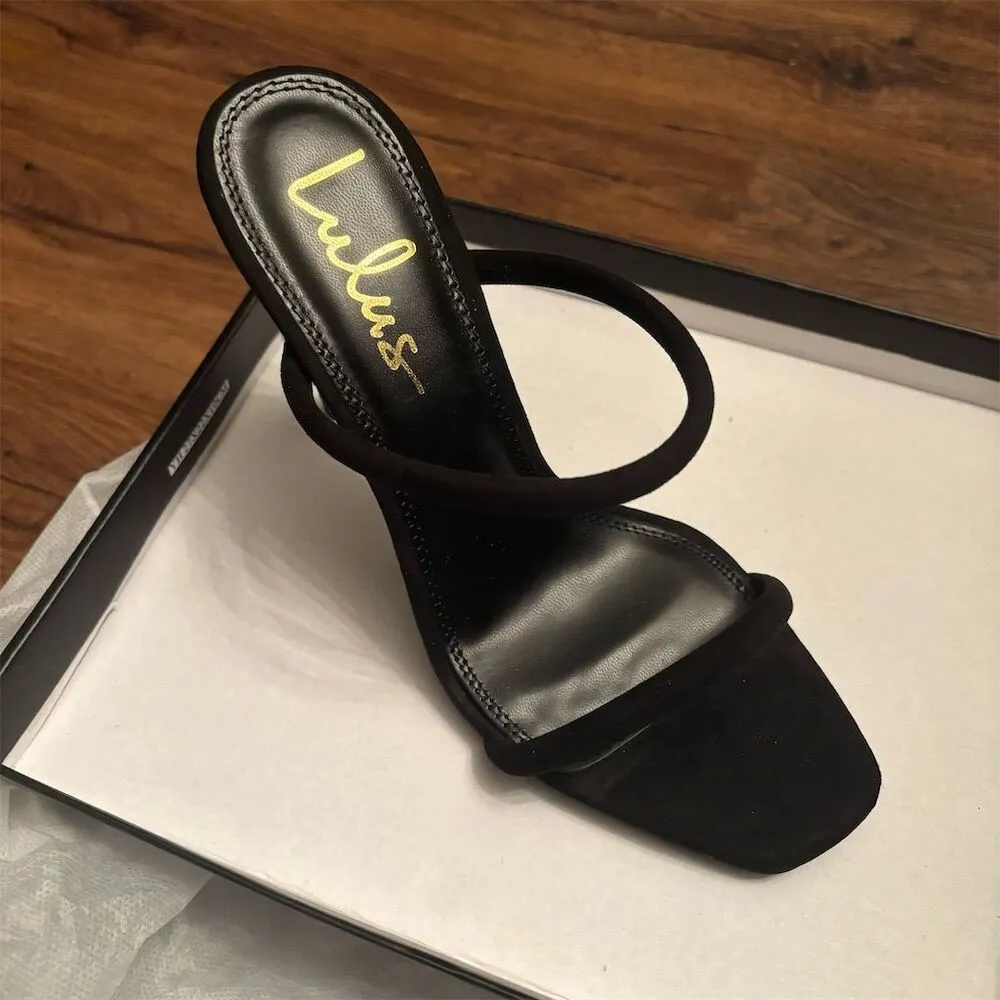 Lulus Women's theyaa Black Strappy High Heel Sandals Size 7.5 Formal - Image 14