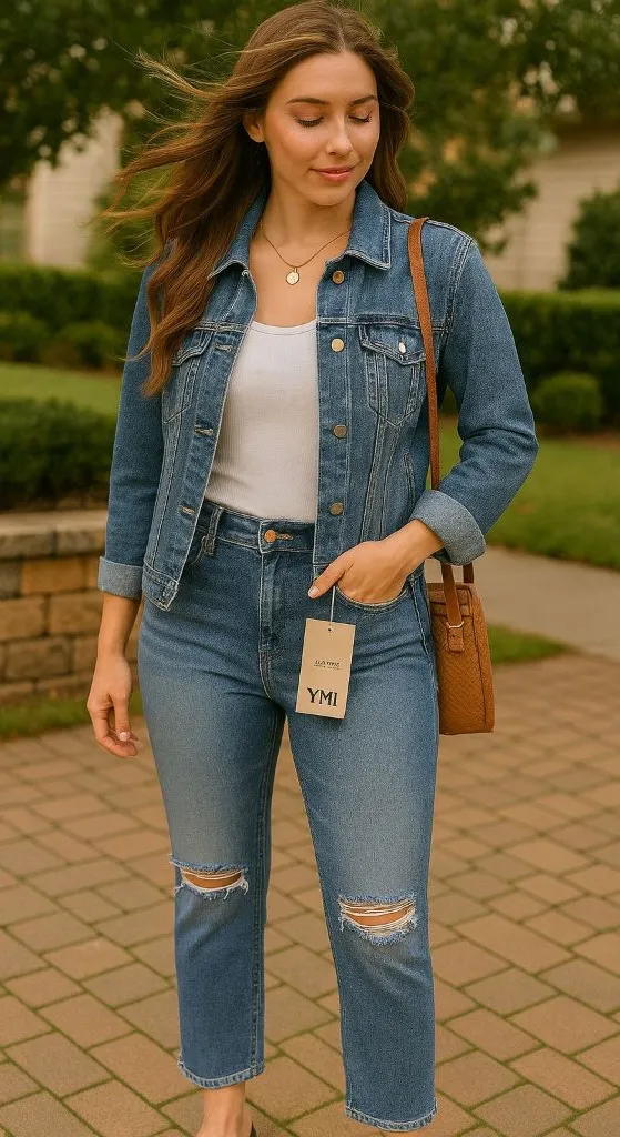 YMI Size 17/30 Womens Distressed Light Wash Straight Leg Jeans NWT - Image 1