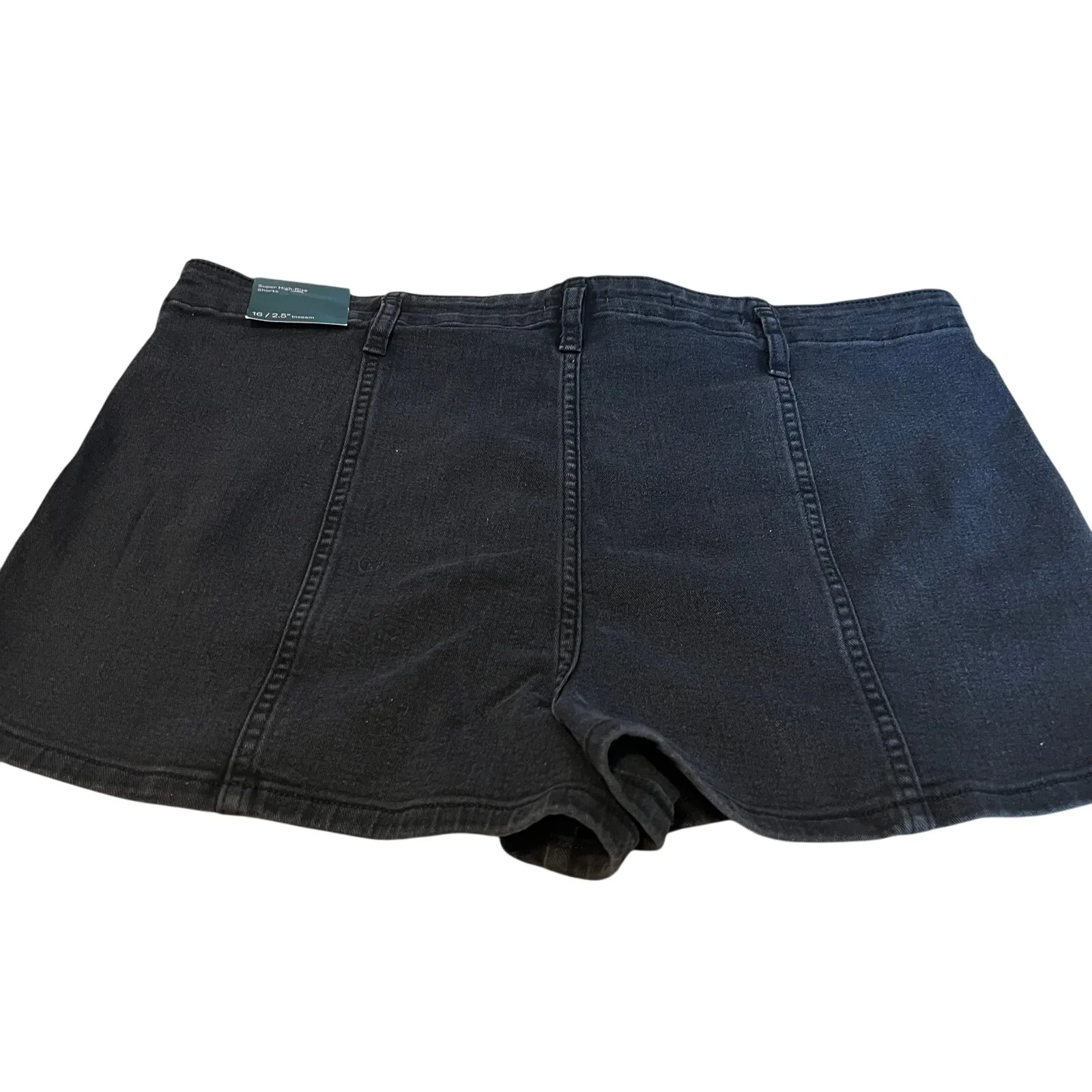 Wild Fable Women's Black Wash Super High Rise Jean Shorts - Size 16 - NWT - Image 3