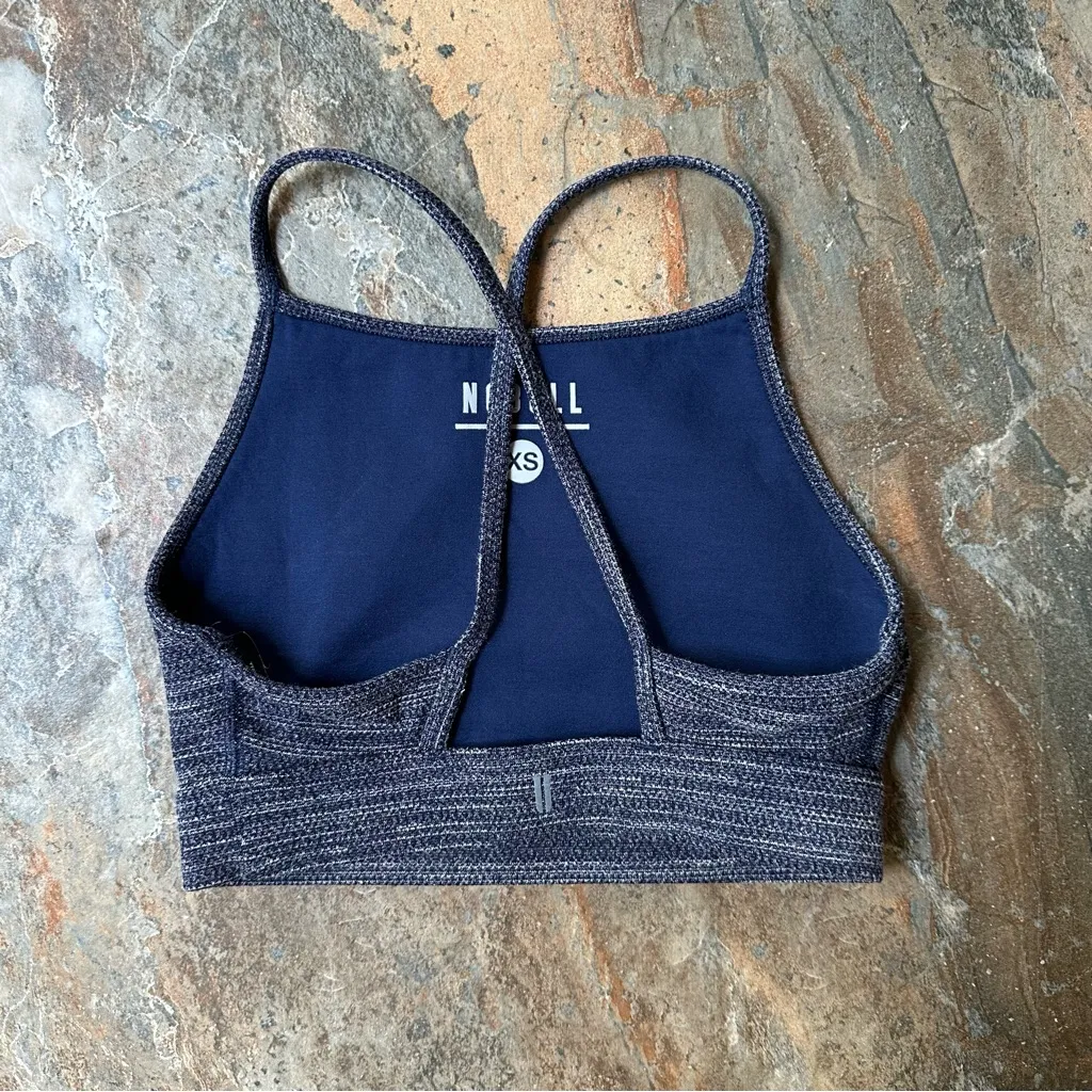 NOBULL High Neck Sports Bra Navy Marl Women’s Size XS - Image 3