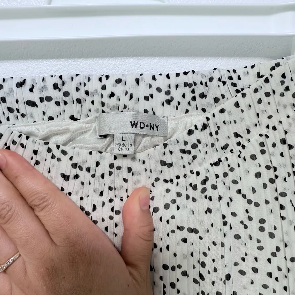 WD.NY Monochrome Speckled Midi Skirt Black Size L - Image 4