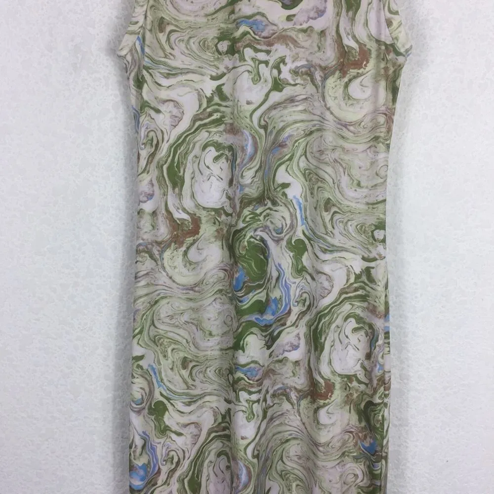 Aritzia Wilfred Possibility Marble Midi Dress XXS Stretch Jersey Abstract - Image 10
