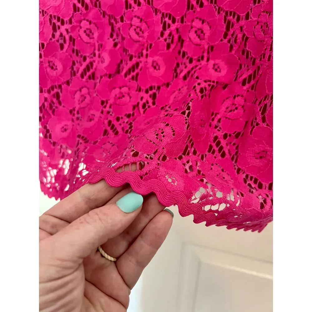 Pink Lace Floral Dress With Removable Layer Size Small - Image 6